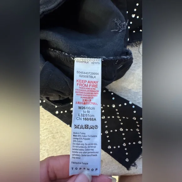 Topshop Black Studded Women's Jeans - Picture 4 of 16